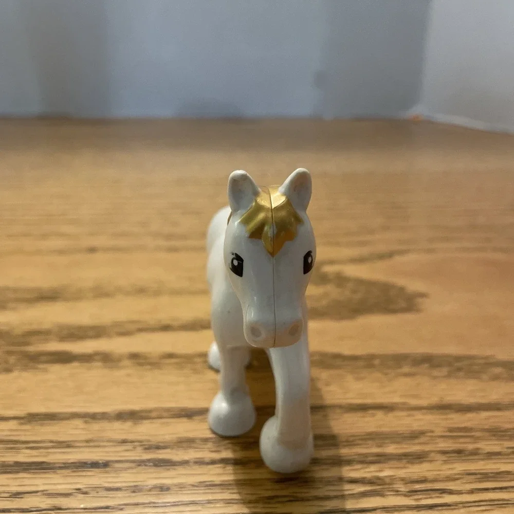 LEGO Duplo White Horse Replacement‎ Cinderella's Carriage 6153 Gold Mane & Tail